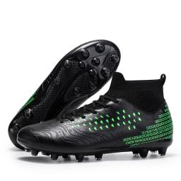 Sapatos de futebol alto para homens e mulheres, espigões antiderrapantes, ténis de futebol cravejados, sapatos de treino de futsal para meninos, brancos, tamanho 36-48 - Image 5