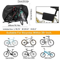 Waterproof Bike Cover com Bloqueio Buraco, Windproof Bicicleta Tampa, ao ar livre, Chuva, Sol, UV, Poeira, 2 Bicicletas - Image 3