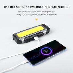 Lanterna LED multifuncional com ímã, USB recarregável, bateria 18650, tocha portátil, luz de trabalho COB, lanterna de acampamento ao ar livre - Image 3