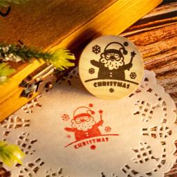 Carimbo De Borracha De Madeira Para Artesanato De DIY, Selos De Natal, Papai Noel, Floco De Neve, Veados, Decorações De Feliz Natal, Conjunto De 6Pc - Image 4