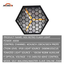 Luzes retrô hexagonais de led podem ser emendadas, efeitos de luz de matriz, luzes de fundo, luzes de palco, bar, luzes de corrida, luzes estroboscópicas - Image 5