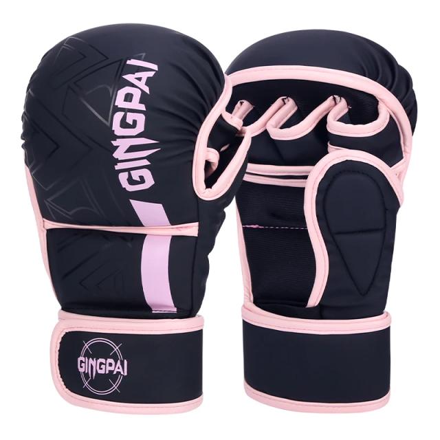 Luvas de Boxe Profissional MMA Unissex com Dedo Cortado para Treinamento de Muay Thai e Sandbag