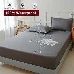 Impermeável Lençol Equipado com Elástico, Capa Protetor de Colchão, Colchas, Único, Duplo, Rei, Queen Size Lençol, 360 - Image 1