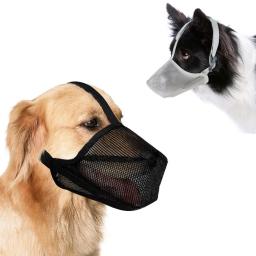 Ajustável anti-latido pet boca focinho, máscara de malha para cães, focinhos respiráveis para cães, alças de nylon, acessórios para cães - Image 4