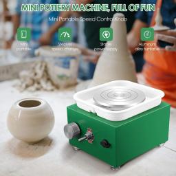Mini máquina elétrica da roda da cerâmica, ferramentas DIY argila, mesa giratória e Sculpting Kit, cerâmica formando trabalho, 10cm - Image 2