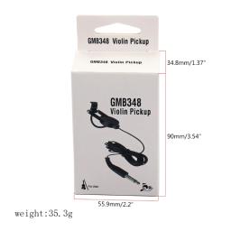 Jack clip-on captador microfone piezo violino guitarra acústica captador para guitarra acústica violino ukulele (preto) - Image 4