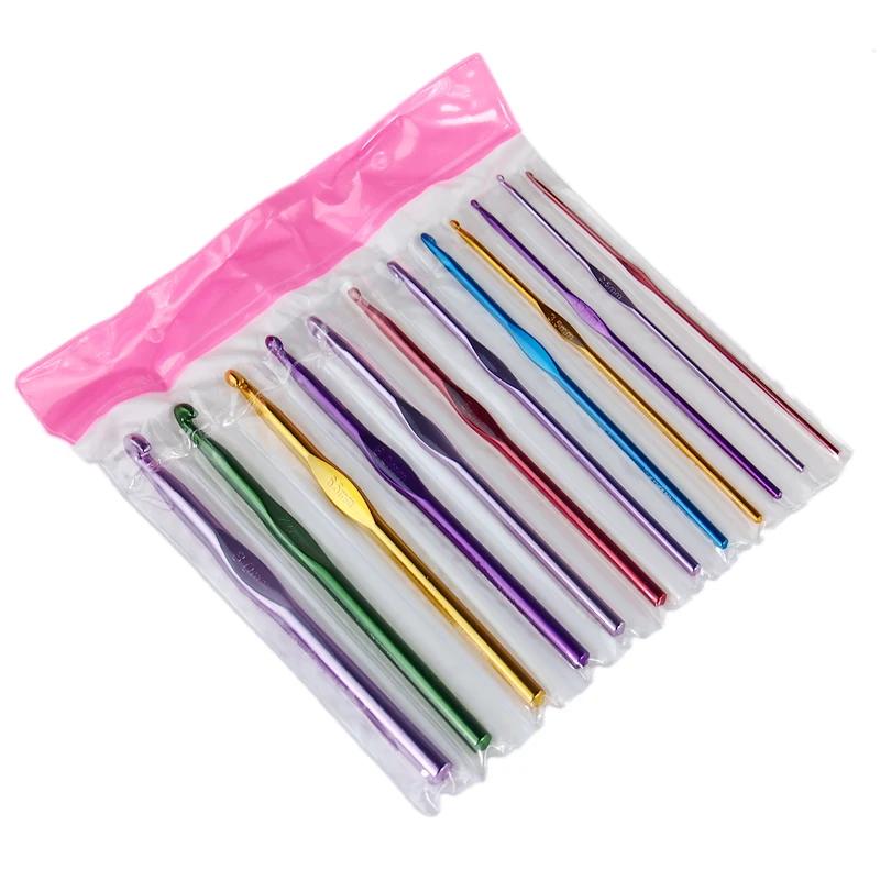 Agulhas de Tricô Popular Conjunto com Metal Handle, Crochet Gancho, Alumínio De Bambu, 2mm-8mm, Lovely, Frete Grátis, 12Pcs - Image 1