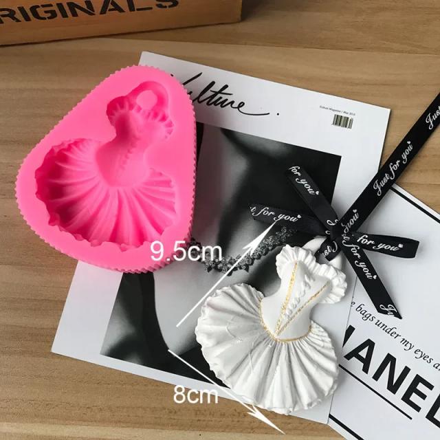 Molde de Silicone para Aromaterapia em Gesso: Pingente de Vestido Saia para Presentes DIY e Decoração do Carro