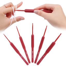 Silicone crochê ganchos tricô agulhas de costura alça para diy tricô camisola cachecol agulha tecelagem acessórios de costura suprimentos - Image 1