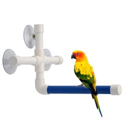 Pet papagaio banho chuveiro poleiros plataforma de pé rack sucção parede copo brinquedos pássaro suporte vara rack poleiro para pássaros brinquedo do animal de estimação - Image 1