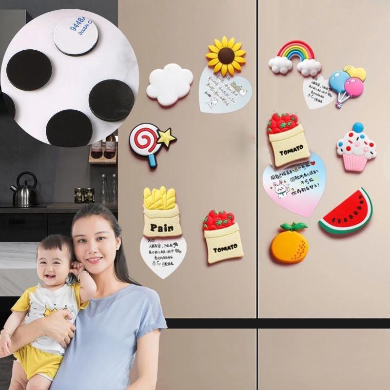 Ímãs autoadesivos magnéticos redondos, ímãs borracha redondos para artesanato diy, hobby e geladeira, com 10 peças - Image 1