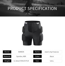 BARBOK-Calções para Snowboard, Anca Acolchoada, Esportes de Exterior para Adultos, Esqui, Skate, Hóquei, Defesa, Proteção Snowboard - Image 6