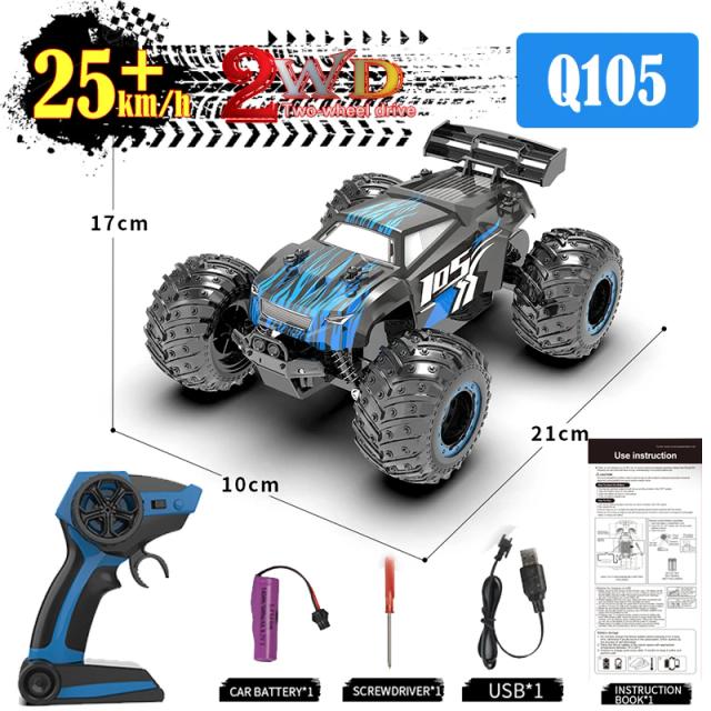 JJRC Q105 Carro de Controle Remoto 1:18 25km/h Motor Brushless Off-Road