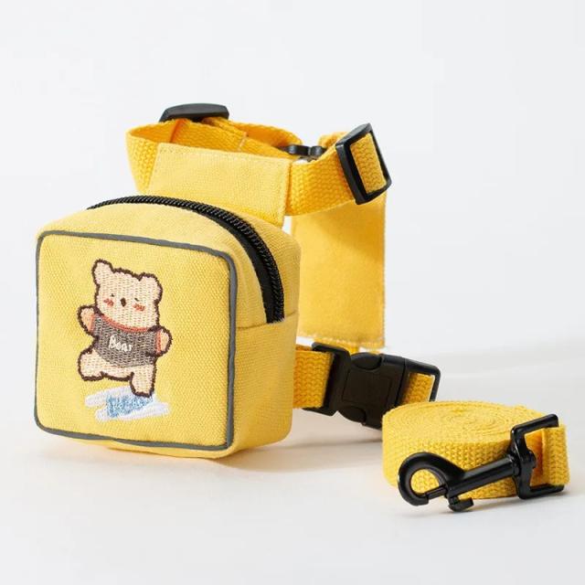 Corda Ajustável Cartoon para Cães e Gatos com Mochila e Colete Pet Shop