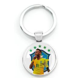 Bandeira do Brasil Chaveiro Chaveiro, Jogador de Futebol Sports Star, Corrente Chave Do Futebol, Anel Acessórios, Saco Pingente, Presente para Fãs - Image 5