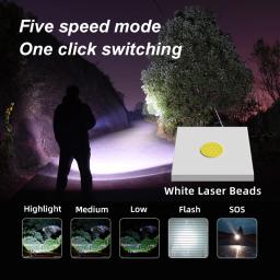 Lanterna led recarregável de alta potência, lanterna tática forte, lâmpada de luz dura de longo alcance para acampamento ao ar livre e caminhadas - Image 5