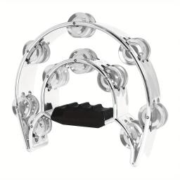Galvanizado mão Held tambor para adultos, pandeiro ABS, sinos de metal, concerto ritmo instrumento, desempenho do partido, 10" - Image 5
