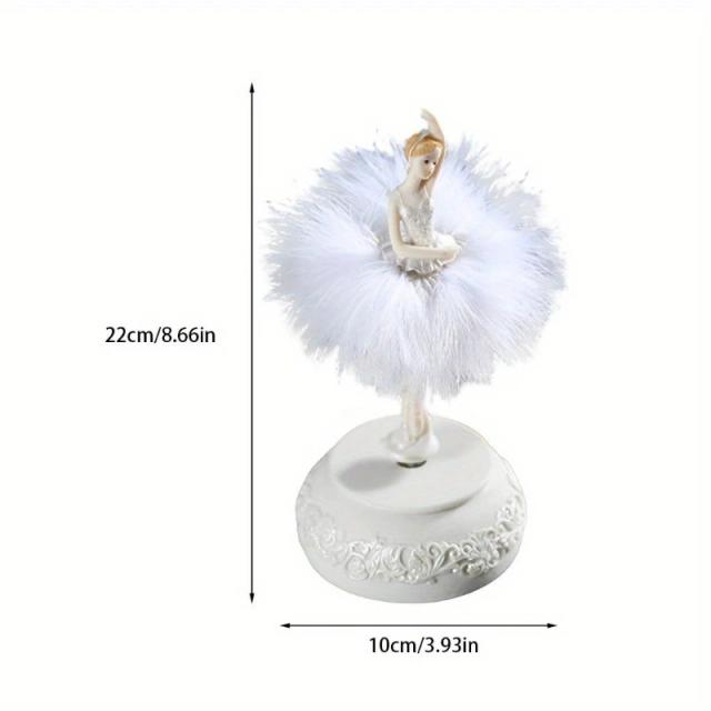 Caixa de Música Ballet Rotativa Dança Elegante Resina