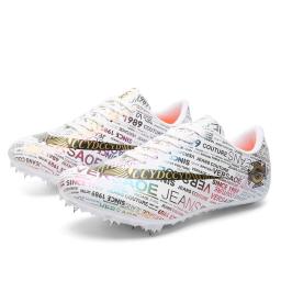 Tênis de corrida Spike para homens e mulheres, treinamento de atletismo, tênis de atleta, jornal de unhas, Graffiti, infantil - Image 2