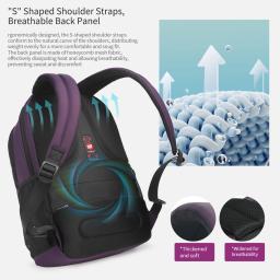 Tigernu moda feminina mochila roxo anti roubo 15.6 polegada portátil mochila feminina à prova dwaterproof água mochila de viagem escola sacos - Image 5