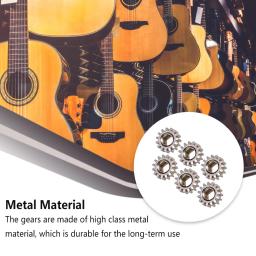 6 peças guitarra tuning peg engrenagens acessório instrumento de música componentes metal máquina cabeça botão tuner peg engrenagem substituir componente - Image 3