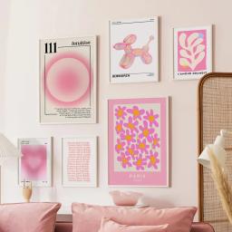 Pink Angel Number Poster e Prints, Flower Making Exhibition Gallery, Wall Art, Canvas Painting, Pictures for Living Room Decor - Image 1
