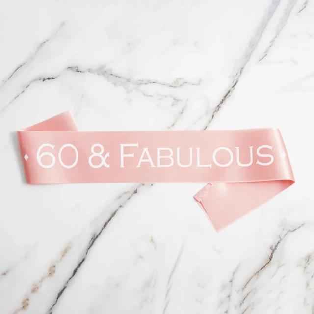Faixa de Aniversário em Cetim para Celebrar os 60 anos, Cintura de Ombro, Decoração Elegante para Homens e Mulheres
