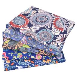 Teramila-Tecido De Algodão Impresso Flor, Pano para Costura Do Vestido, Tecidos De Patchwork, DIY, Quilting Artesanal, Bordado, 5 pcs por pacote - Image 2