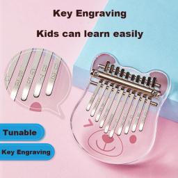 Mini Kalimba Polegar Piano com Cristais, Dedo Acrílico Piano, Instrumento de Teclado Iniciante, Música Amante Presentes, 10 Chaves - Image 3
