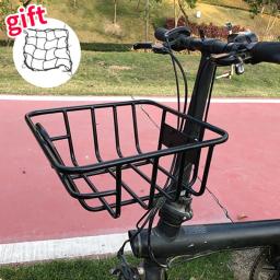 Cesta dianteira e traseira de aço durável com suporte universal, Canhões dobráveis para bicicleta elétrica, Peças de ciclismo - Image 1