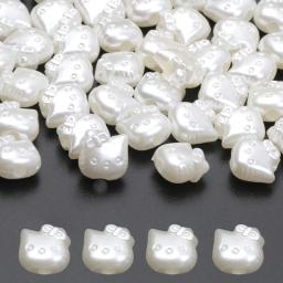 Acrílico imitação de pérolas contas para fazer jóias, 50pcs, 11mm, gato dos desenhos animados, pulseira, colar, acessórios diy - Image 2