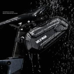 SELVAGEM HOMEM-Saco De Sela De Bicicleta Impermeável Traseira, Shell Duro, Acessórios De Ciclismo, Pode Ser Pendurado, Luzes Traseiras, 1.2L - Image 4