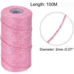 100m/rolo colorido artesanato fio de juta corda de cânhamo natural serapilheira cabo de hessian para diy artesanato arte embrulho de presente - Image 2