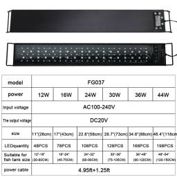 Lâmpada LED Fish Tank com Dimmer para água doce, luz do aquário, iluminação de espectro completo, Auto On Off, 24/7, DIY, 75-90cm, IP68 impermeável - Image 6