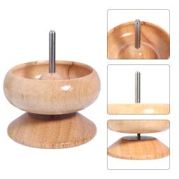 1 conjunto de ferramentas de miçangas giratórias de madeira, kit de tigela de armazenamento com agulha para pulseira diy, colar, joias, artesanato, suprimentos de miçangas - Image 5
