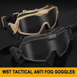 Óculos para esportes ao ar livre com lente transparente, Airsoft Paintball Goggles com Micro Ventilador, Proteção para os olhos resistente a riscos, Óculos de segurança - Image 2
