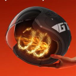 Meia Capacete da Motocicleta com Lente Dupla, Viseira Solar e Escudo do Vento, Forro Destacável Confortável, Ventilação, Elegante Aberto, 3/4 - Image 6