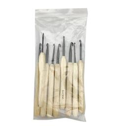 Ganchos de crochê com cabo de madeira, agulhas para fios artesanais, ferramentas de costura DIY, 2 mm-6 mm, 9 peças - Image 5