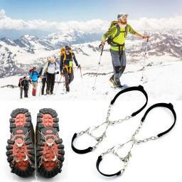 Ao ar livre gelo gripper neve antiderrapante escalada crampons grampos garras de corrente apertos botas sapato capa para s caminhadas inverno - Image 5