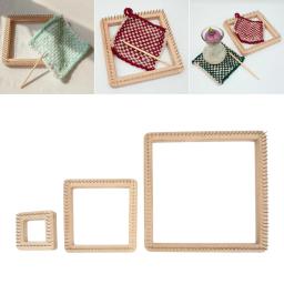 Tear De Tricô De Madeira Quadrado Para Artesanato, Borda De Costura, DIY Pegs Acessórios, Multifuncional para Sacos, Brinquedos De Fios De Meias, Crianças - Image 2