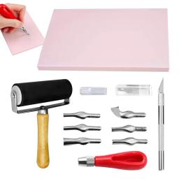 Bloco De Borracha Carimbo Carving Kit, Stamp Pads for Stamps, Kit de impressão para impressão - Image 1