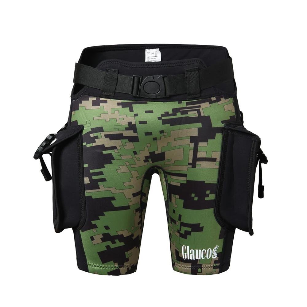Calções de mergulho masculino e feminino com bolsos de peso, ajustáveis, com elástico, neoprene, protetor solar, novo - Image 1