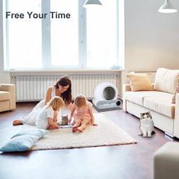 Tonepie 65L caixa de areia inteligente automática autolimpante totalmente fechada caixa de areia para animais de estimação bandeja de areia Inglês app suporte Português - Image 6