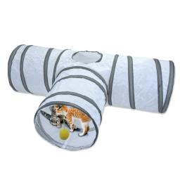Gatos internos túnel brinquedos dobrável gato caverna crinkle túnel com bola pendurada brinquedos gato jogar túneis tenda tubos balde produtos para animais de estimação - Image 1