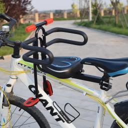 Assento de bicicleta frontal universal para crianças, Sela MTB com descanso de pedais, Segurança para bicicletas de estrada, Assento de bebê - Image 4