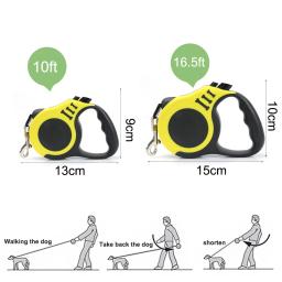 Trela retrátil automática para cão e gato, pistas de caminhada e corrida duráveis, produtos para animais de estimação, 3 m, 5m - Image 6