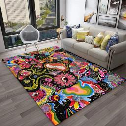 Tapete De Cogumelo Psicodélico, Decoração De Casa, Tapete De Área Grande, Tapete De Planta Fantasia Lua, Quarto E Sala De Estar - Image 3
