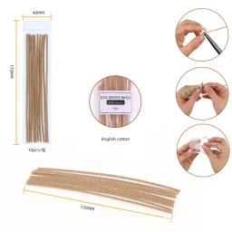 10 Pcs/set Sem Fumaça Vela Pavios de Algodão DIY Não-Tóxico Ambientalmente Amigável Ghee Pavio Fio de Cera Cera Handmade Fazendo Entregas - Image 5