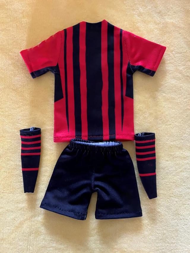 Futebol Jersey Vermelha e Preta da Temporada com Figura Masculina 12" - Presente Perfeito para Fãs, 1:6 Escala, Sportswear Suit 21-22