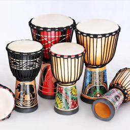 12/13 Polegada Madeira Goatskin Mão Tambor Tradicional Africano Djembe Percussão Círculo Instrumento Para Crianças Iniciantes - Image 2